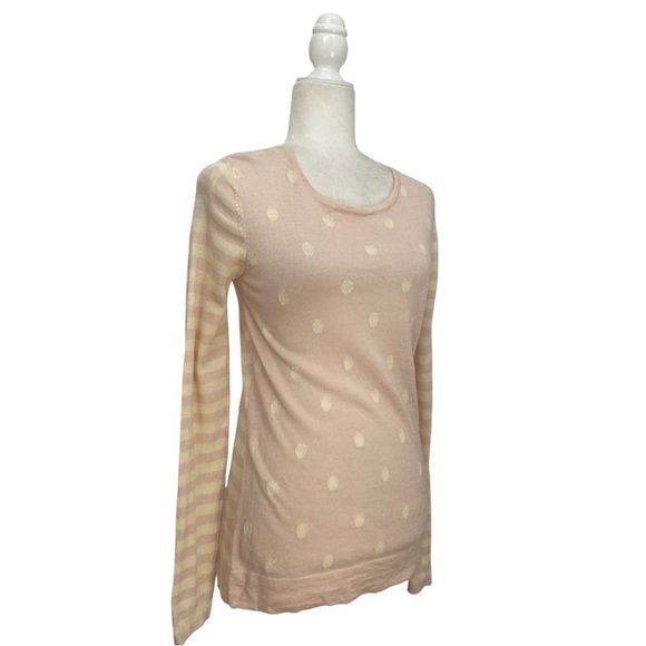 Clements Ribeiro Sweater Extra Fine Merino Wool Jumper Polka Dot Striped Pink - Picture 3 of 6